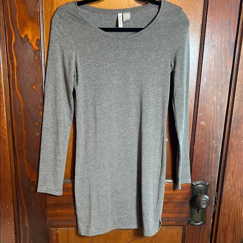 Gray Long Sleeve Dress